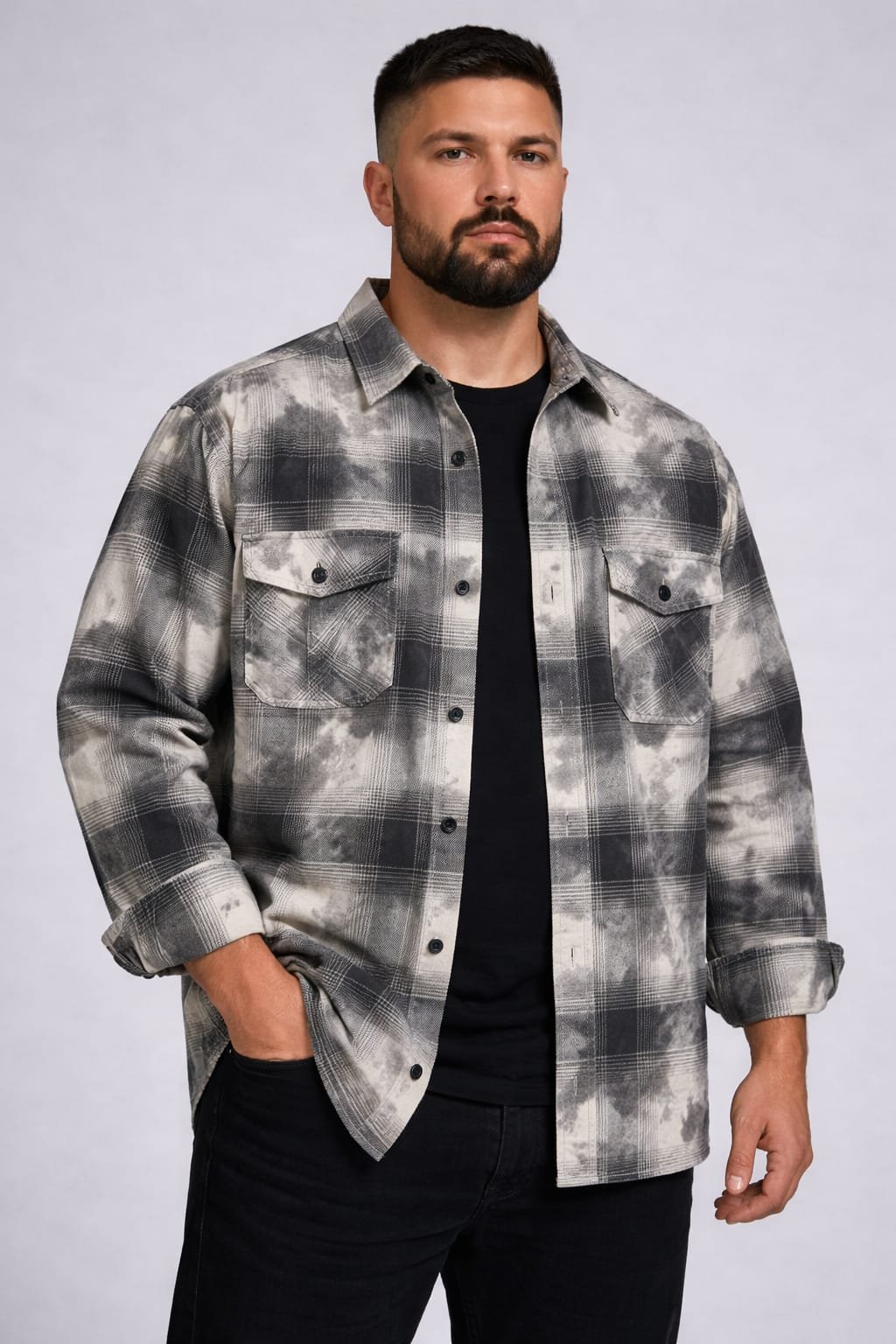 Camouflage plaid shirt